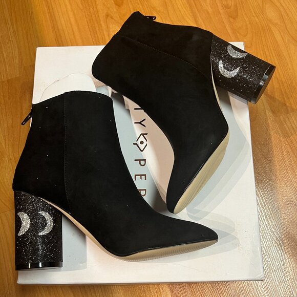 New in Box Katy Perry The Mayari *Suede Ankle Boot (Size 7.5) Black - Picture 5 of 13